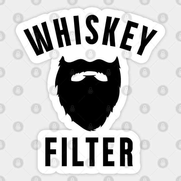 Funny Whiskey and Beard - Whiskey Filter Graphic Sticker by Huhnerdieb Apparel